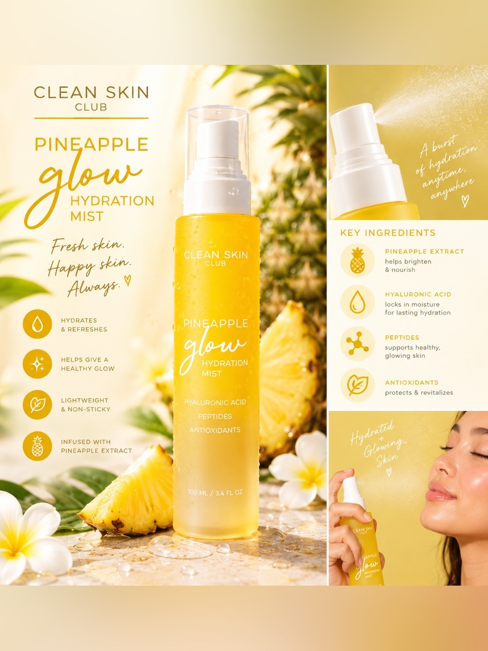 Clean Skin Club Pineapple Glow Hydration Mist